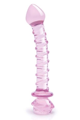Ekskluzywne Szklane Dildo Spiralne z Punktem G 'Rosebud' Glaze Glass