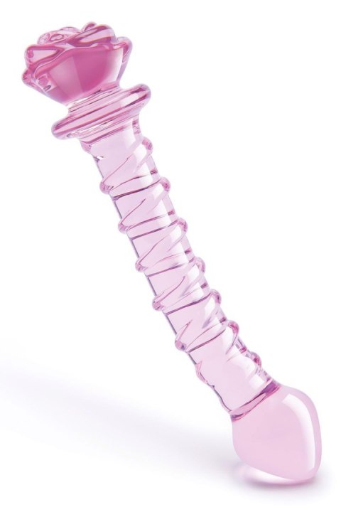 Ekskluzywne Szklane Dildo Spiralne z Punktem G 'Rosebud' Glaze Glass