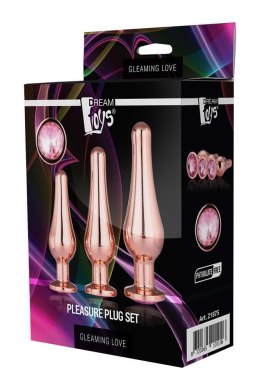 Zestaw Lśniących Zatyczek Analnych Gleaming Love – Różowe Złoto
