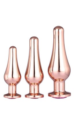 Zestaw Lśniących Zatyczek Analnych Gleaming Love – Różowe Złoto