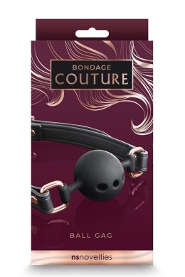 Knebel kulkowy Bondage Couture, czarny