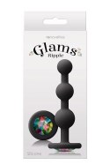 Glams Ripple – Czarny Korek Analny z Tęczowym Klejnotem