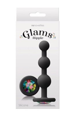 Glams Ripple – Czarny Korek Analny z Tęczowym Klejnotem
