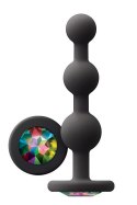 Glams Ripple – Czarny Korek Analny z Tęczowym Klejnotem