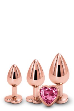 Zestaw Treningowy Analny Rose Gold z Uroczym Sercem
