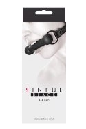 Sinful: Czarny Knebel z Silikonową Poprzeczką