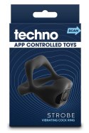 TECHNO STROBE BLACK: Wibrujący Pierścień Erekkcyjny z Aplikacją