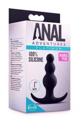 Platynowy Korek Analny z Koralikami Anal Adventures
