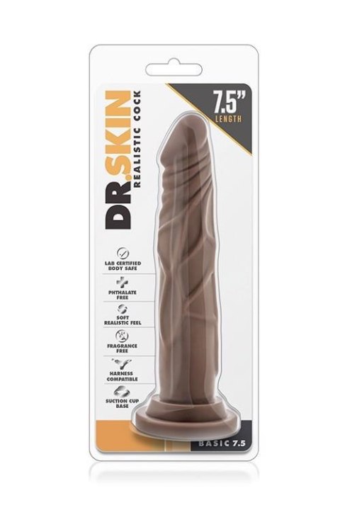 DR. SKIN Realistyczne Dildo – 7.5 cala, Czekoladowe