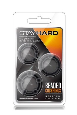 Pierścienie erekcyjne Stay Hard Beaded – Czarne