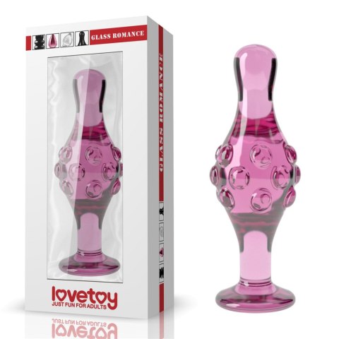 Szklany Korek Analny 'Romance Pink' 4.5"