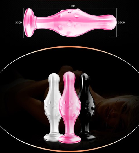 Szklany Korek Analny 'Romance Pink' 4.5"