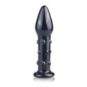 Elegancki Szklany Plug Analny Romance - Czarny, 5.5 cala