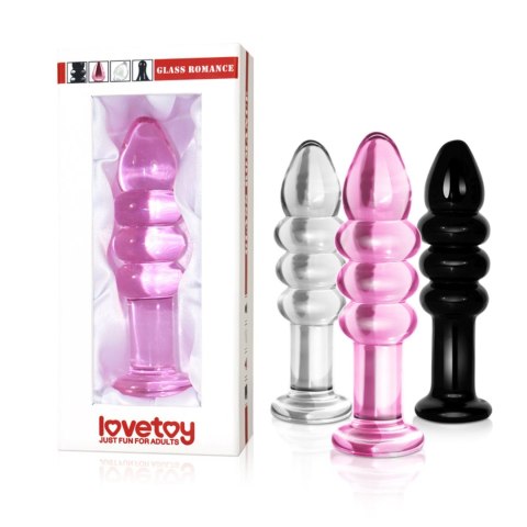 Elegancki Różowy Szklany Korek Analny 'Romance' 14cm