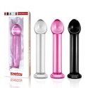 Szklane Dildo „Romance” – Czarne, 7 cali