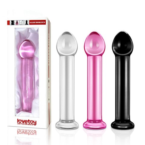Szklane Dildo „Romance” – Czarne, 7 cali