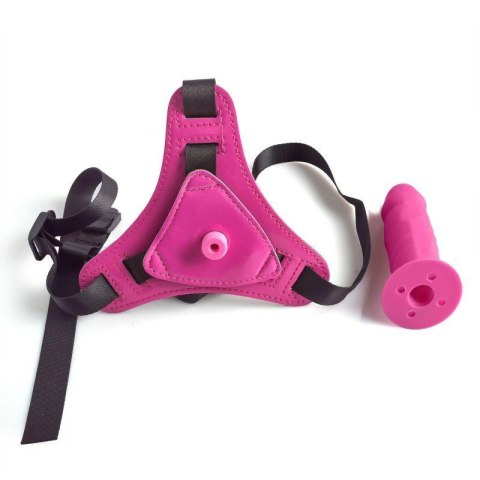 Elegancki Różowy Strap-on z Realistycznym Dildo i Regulowanym Pasem