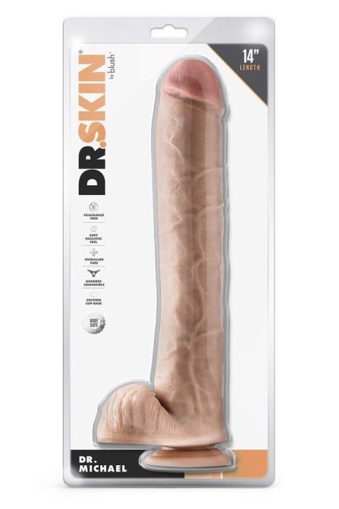 Dr. Skin - Dr. Michael - 14-calowe Realistyczne Dildo z Jądrami - Beżowe