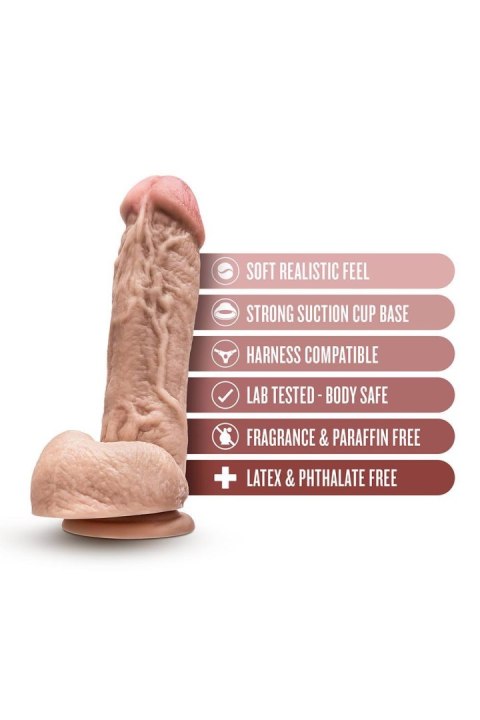 Dr. Skin Mr. D – Realistyczne Dildo z Jądrami, Beżowe, 8.5 cala