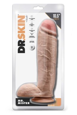 Dr. Skin Mr. Mister – Beżowe Dildo z Jądrami, 10,5 Cala