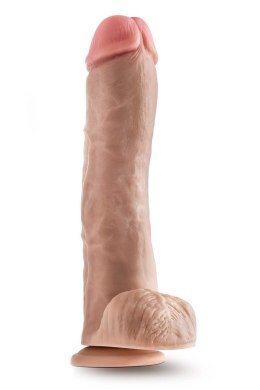Dr. Skin Mr. Savage – Beżowe Dildo Gigant z Jądrami, 29,2 cm