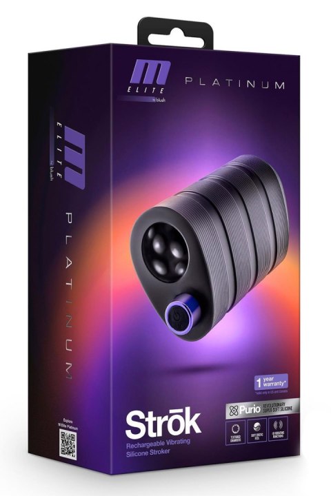 M Elite Platinum: Czarny Masturbator Wibracyjny