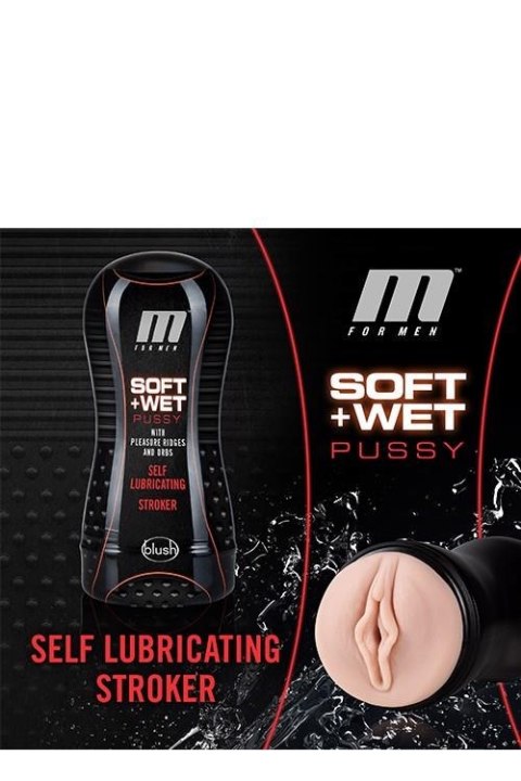M FOR MEN Miękki i Wilgotny Masturbator Waniliowy