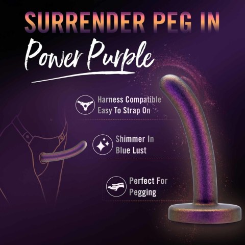 Temptasia Surrender Peg – Fioletowy Dildo Strap-on dla Początkujących