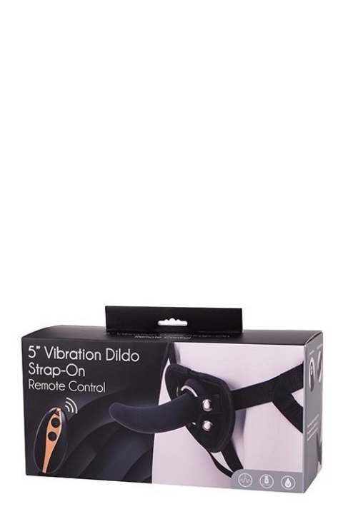 Wibrujące Dildo Strap-on 5 Cali – Czarne