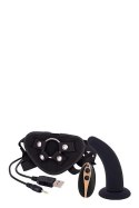 Wibrujące Dildo Strap-on 5 Cali – Czarne