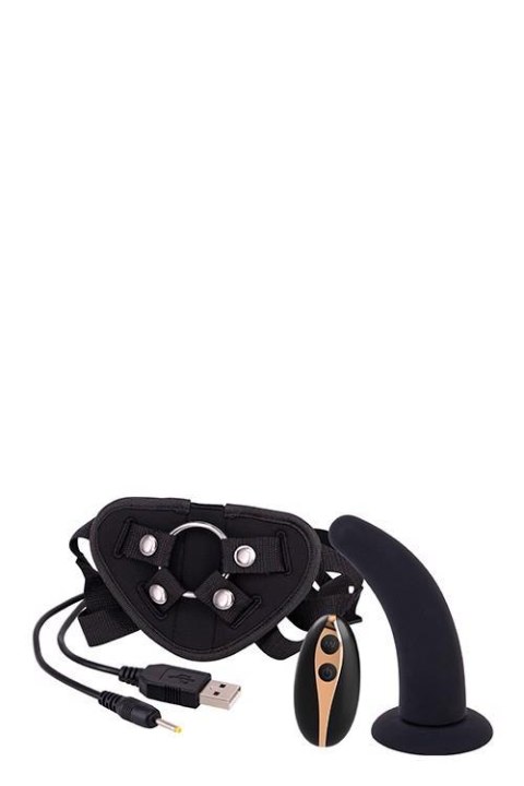 Wibrujące Dildo Strap-on 5 Cali – Czarne