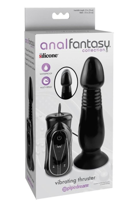 Wibrujący Stymulator Analny z Funkcją Pchnięć – Anal Fantasy, Czarny