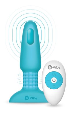 Wibrujący plug analny B-Vibe Rimming Plug 2, turkusowy