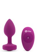 Wibrujący korek analny b-Vibe Jewel Plug S/M - Fuksja