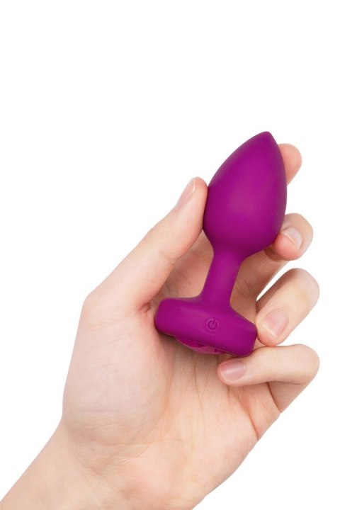 Wibrujący korek analny b-Vibe Jewel Plug S/M - Fuksja
