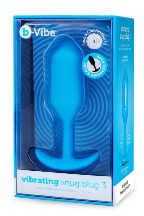 Wibrujący Plug Analny B-Vibe Snug Plug 3 - Niebieski