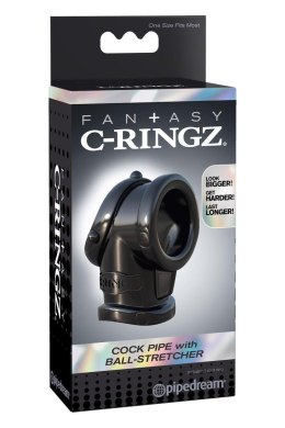 Pierścień Erekcyjny Fantasy C-Ringz z Rozciągaczem Jąder – Czarny
