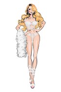 Zmysłowy Dwuczęściowy Zestaw Biustonosza z Ozdobnymi Paskami Bombshell Boudoir, Biały, Rozmiar L