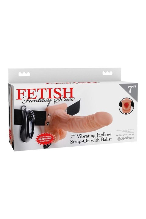 Wibrująca Nakładka Typu Strap-On z Jądrami Fetish Fantasy Series 7 Cali – Jasna