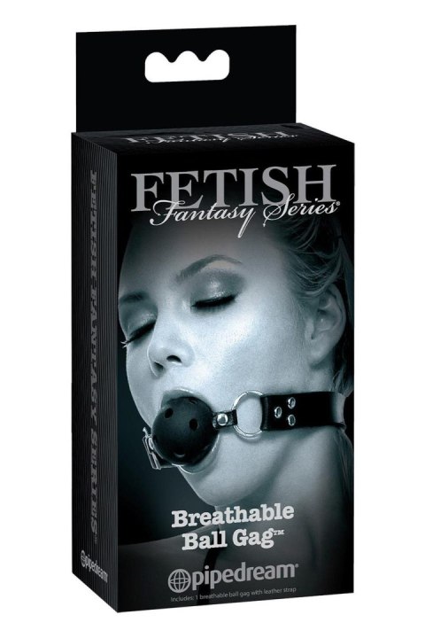 Oddychający Ball Gag, Czarny, z Edycji Limitowanej Serii Fetish Fantasy