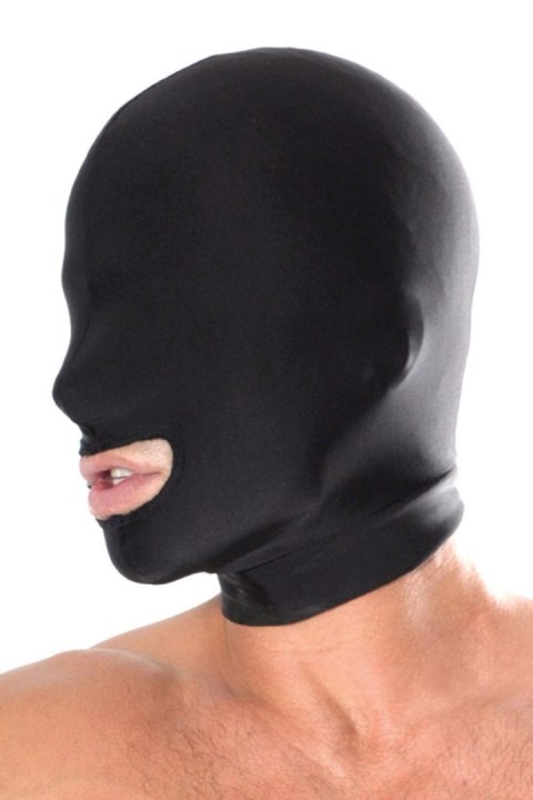 Seria Fetish Fantasy Spandexowy Kaptur z Otworem na Usta, Czarny