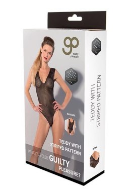 Zmysłowe Body GP Printed Datex w Paski, Czarne, XL