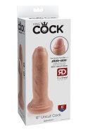 KING COCK 6-calowe Dildo Nieobrzezane – Jasny Odcień