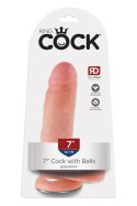 Realistyczne dildo King Cock z jądrami – 7 cali