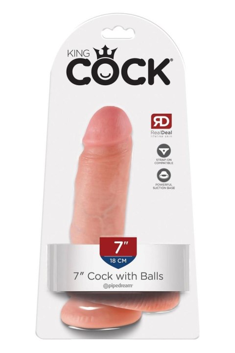 Realistyczne dildo King Cock z jądrami – 7 cali