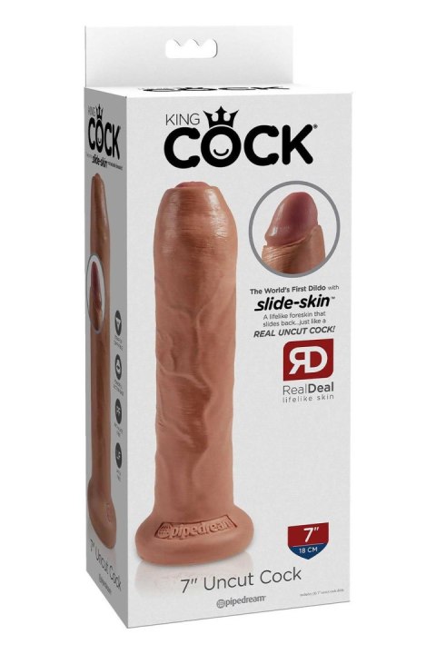 King Cock Uncut Tan – Realistyczne Dildo 17,8 cm