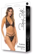 Zmysłowy komplet dwuczęściowy Lurex Dreams – Czarny, S/M