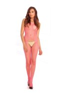 Siateczkowe Bodystocking z Paskami – Różowe