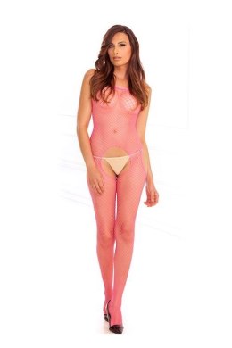 Siateczkowe Bodystocking z Paskami – Różowe