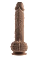 Evolved Full Monty Ciemne - Realistyczne Dildo Wibracyjne 9 Cali